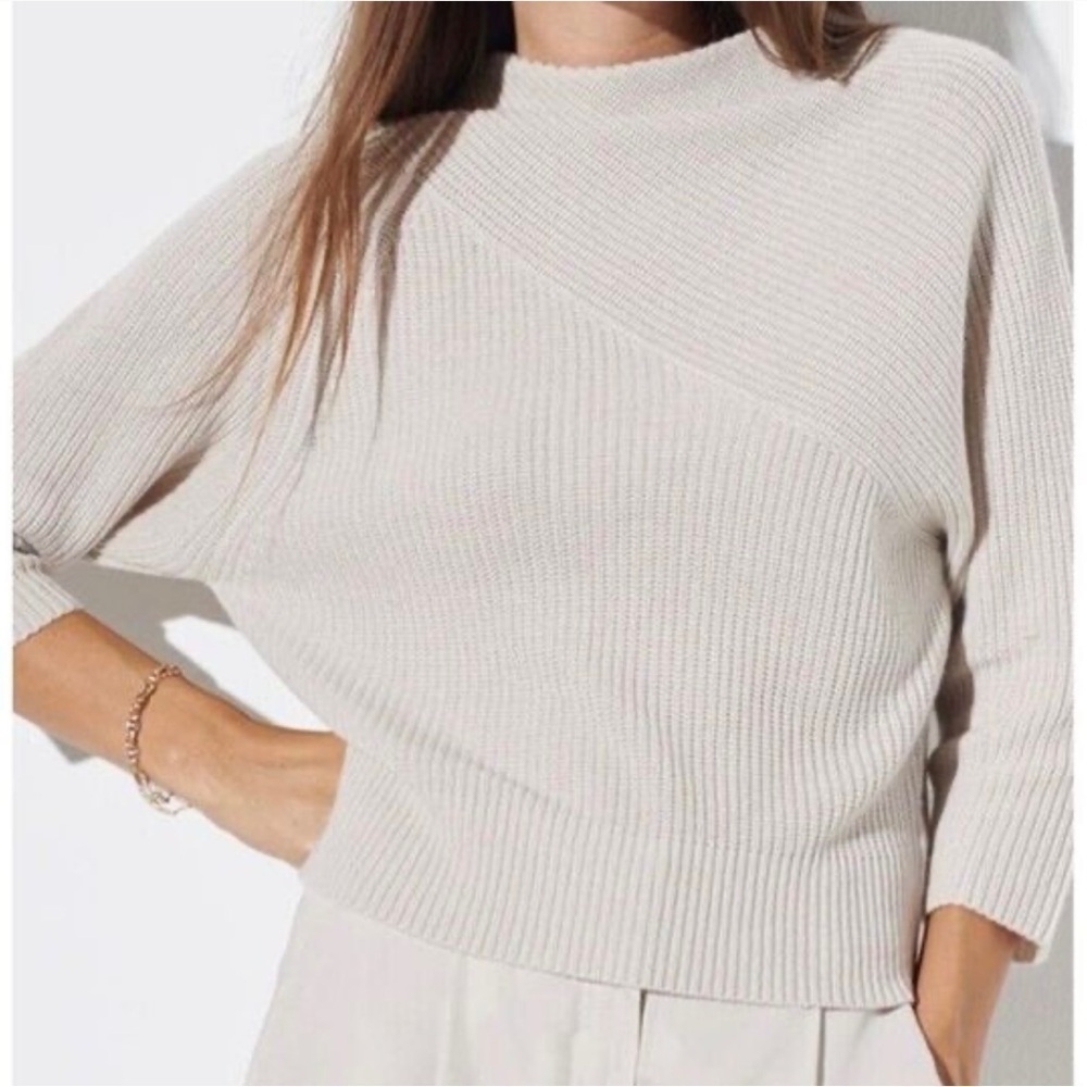 The Reset The Fab Funnel Sweater Cream Size Xs Wool Cashmere Blend